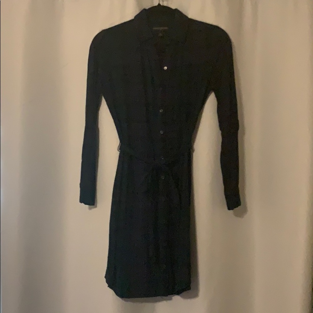 Plaid long sleeve dress with collar